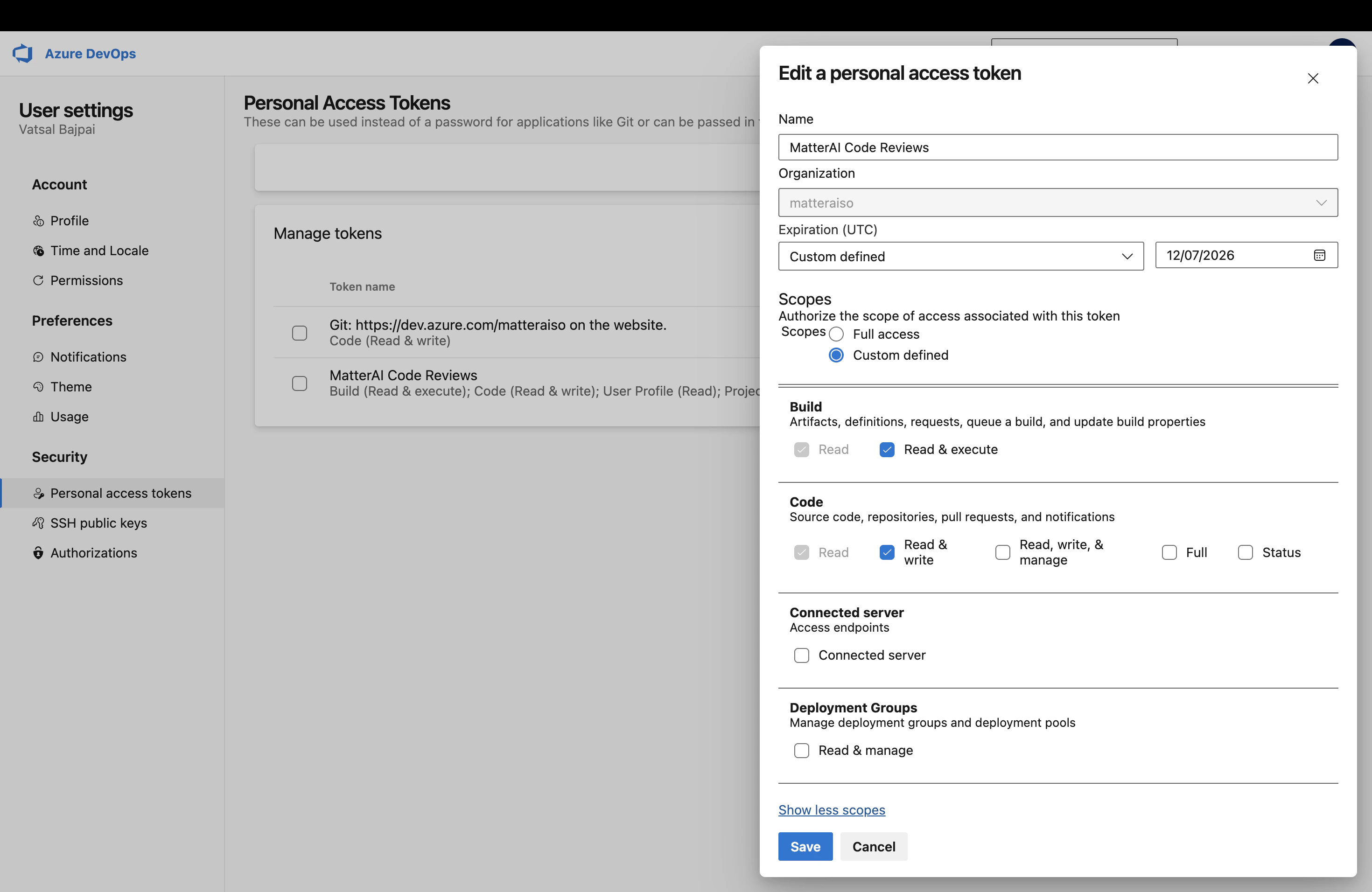 Configuring Token Scopes