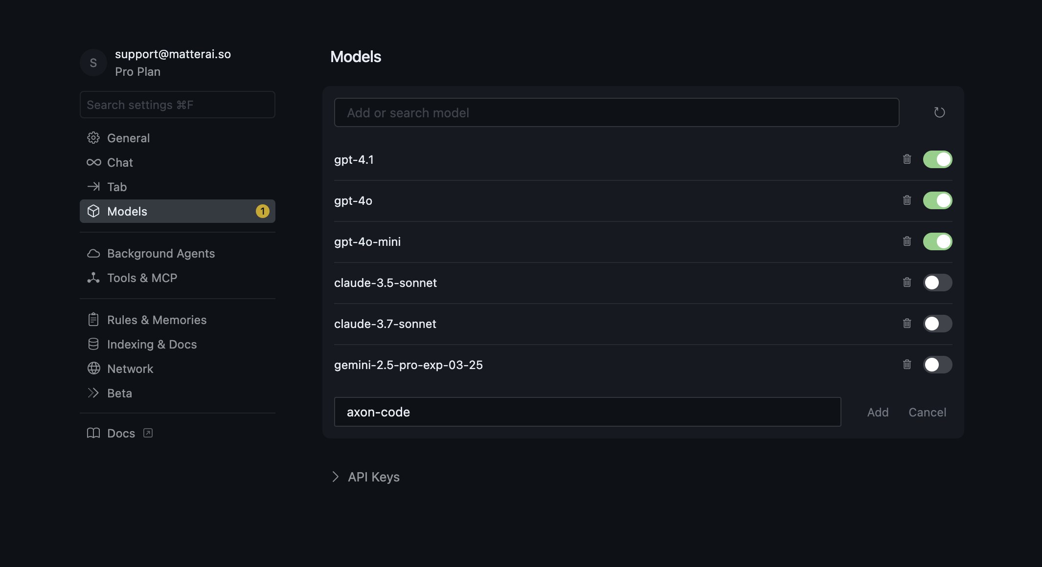 Axon Cursor Setup
