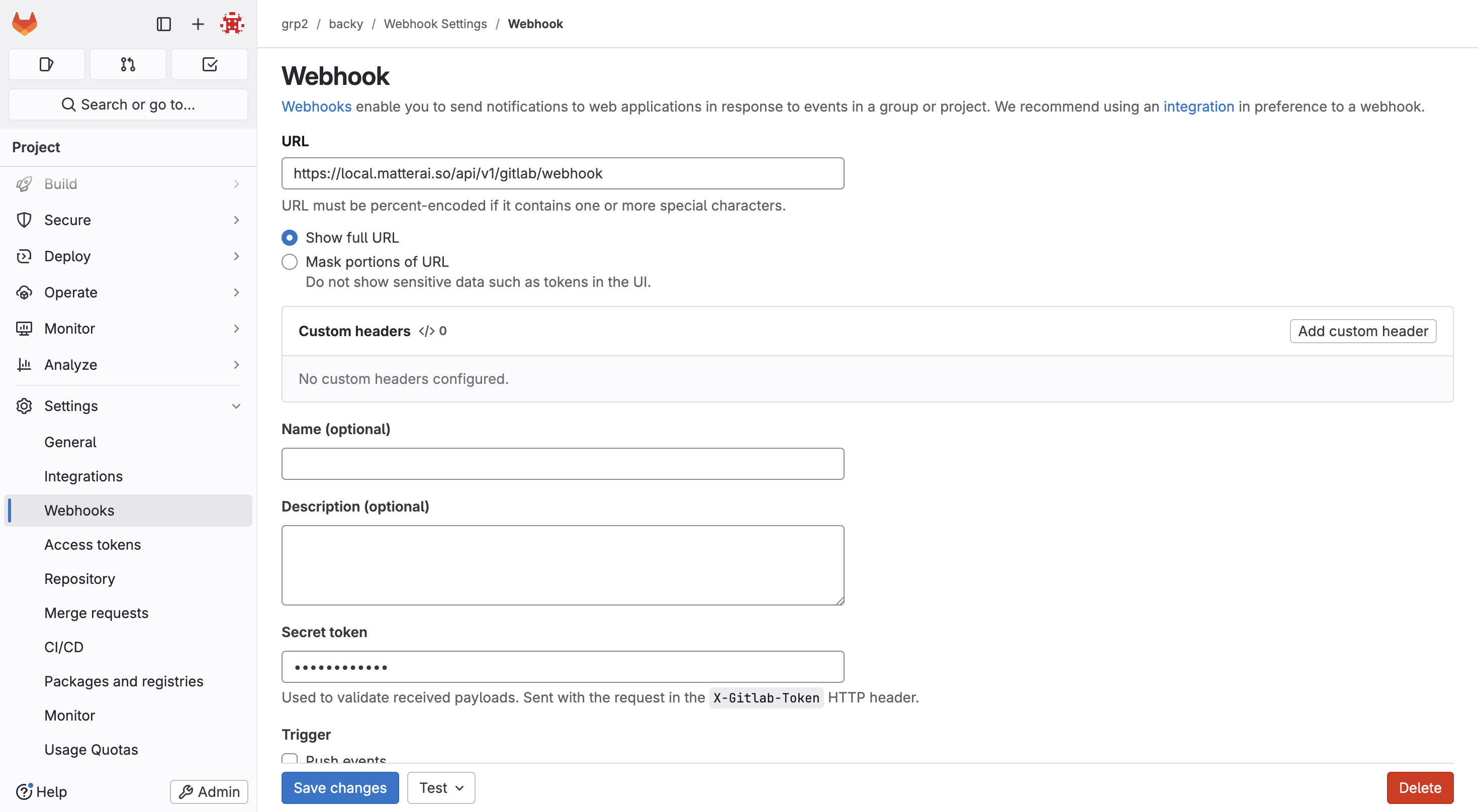Enabling GitLab Projects