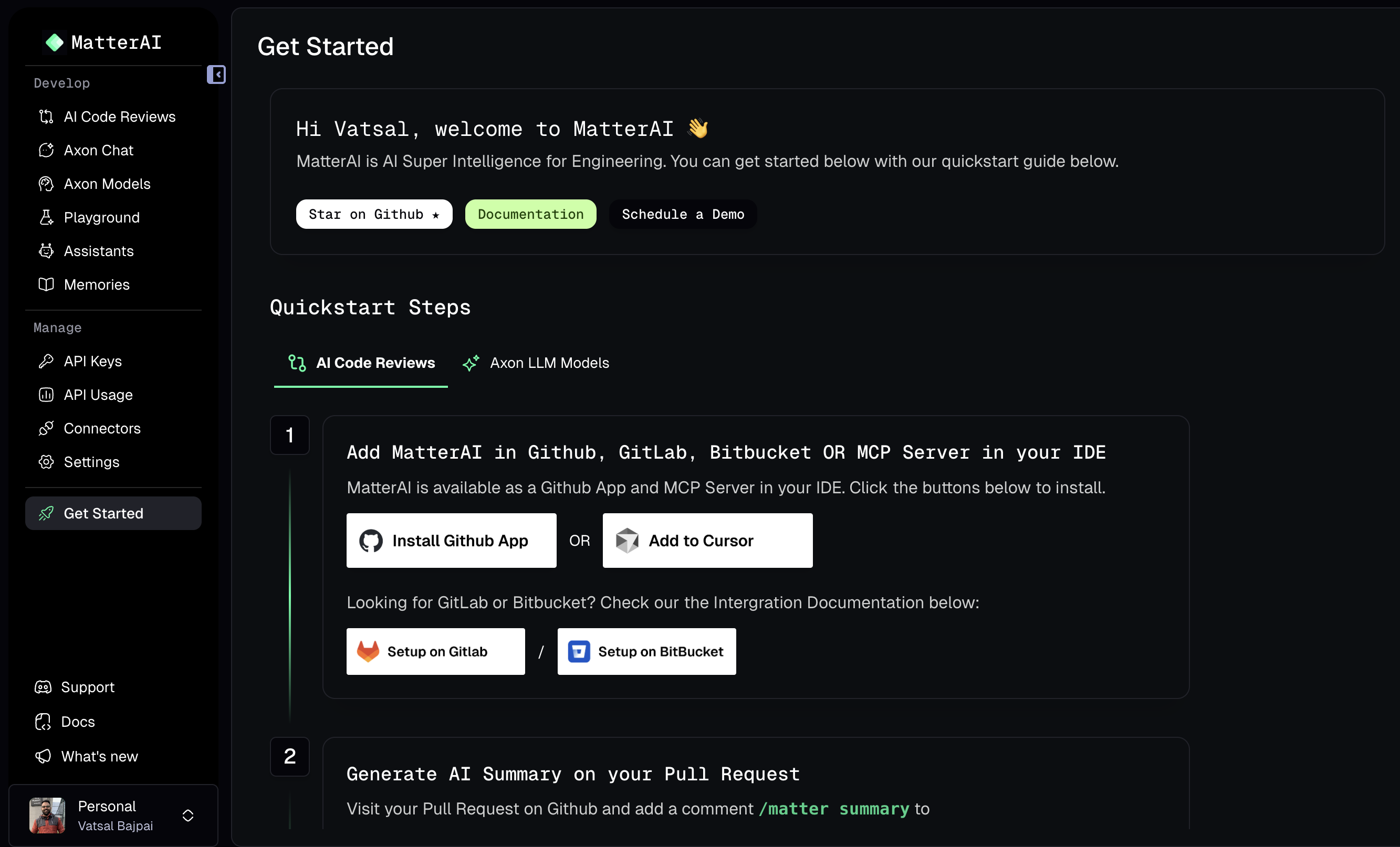 MatterAI Github Connect