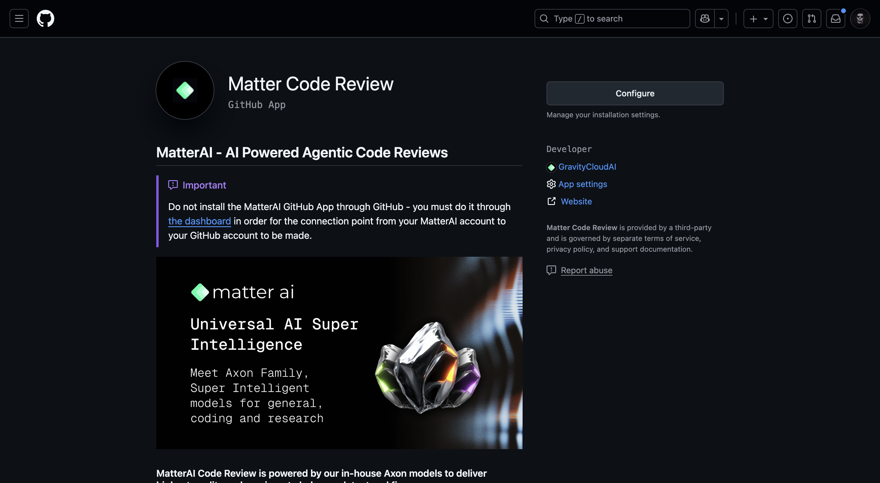 MatterAI Github Connect