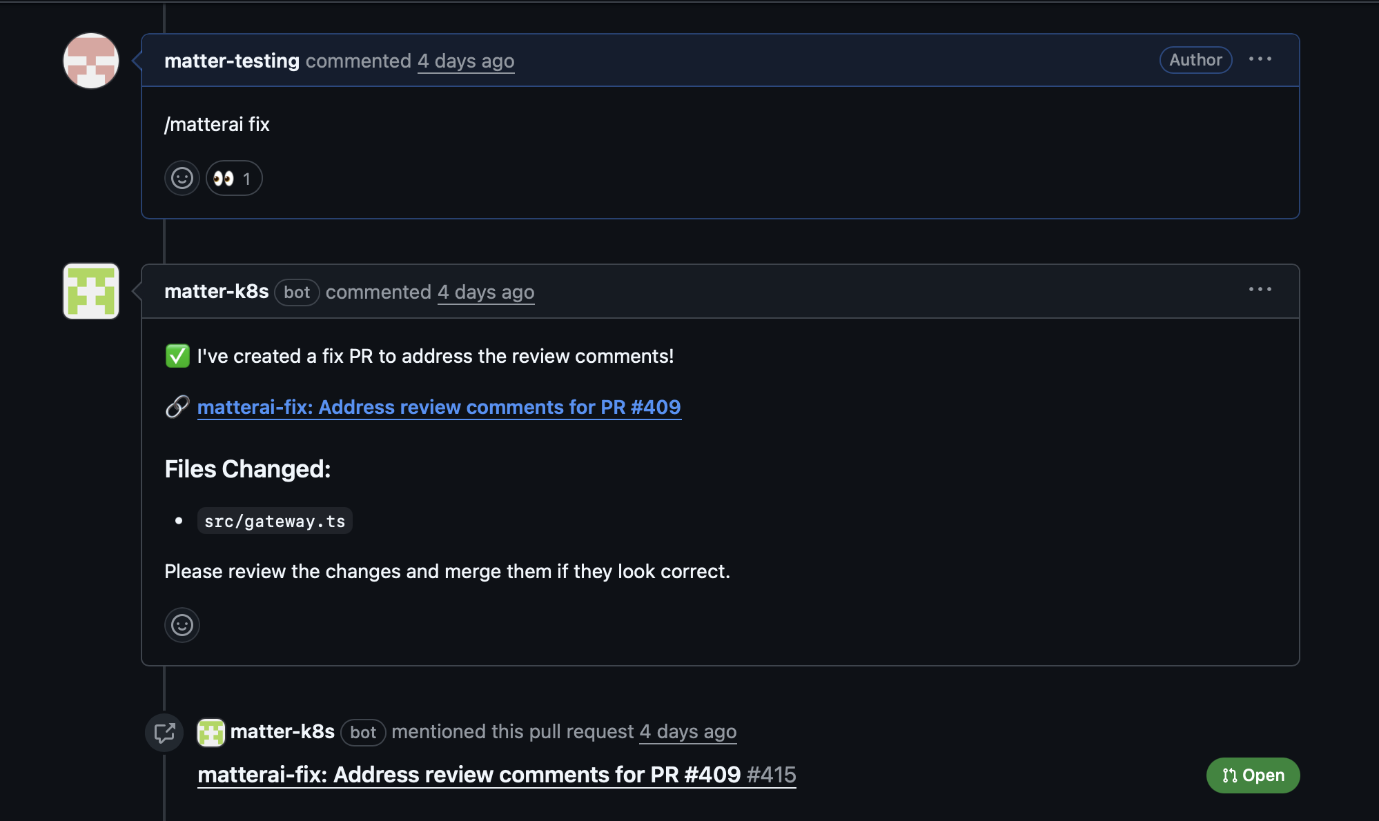 Automated Code Fix Example