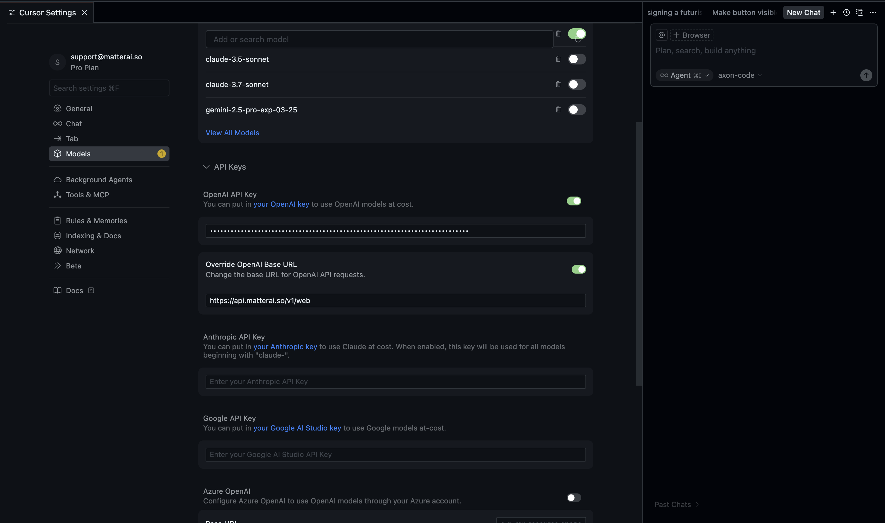 Axon Cursor Setup