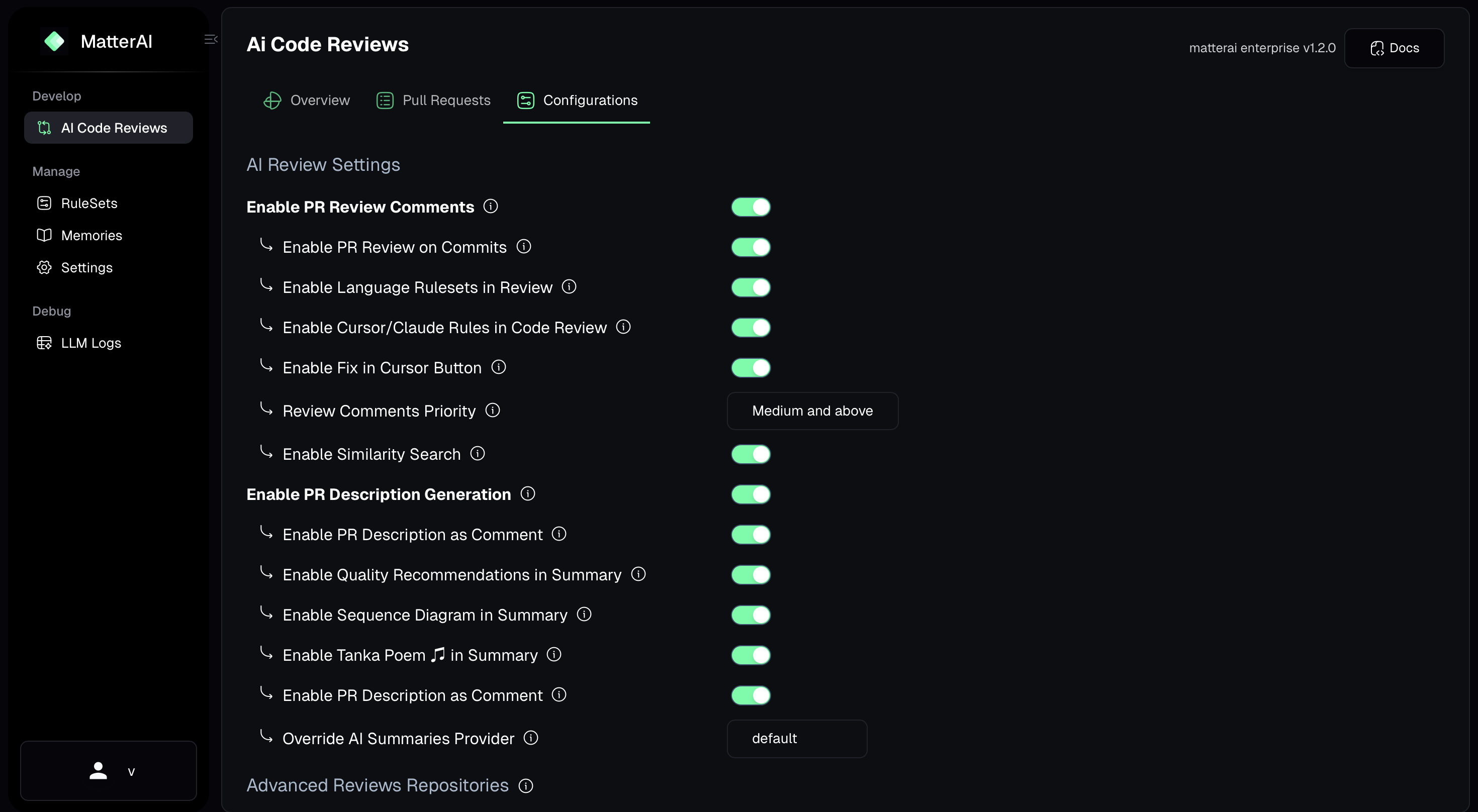 Review Configurations