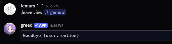 Example of leave view output