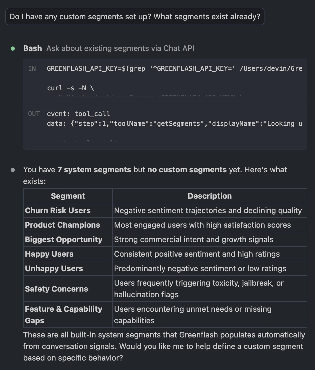 Greenflash Agent in Claude Code