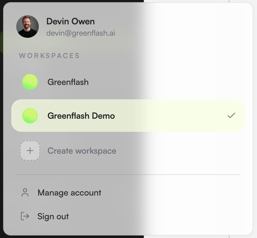 Org switcher and organization settings