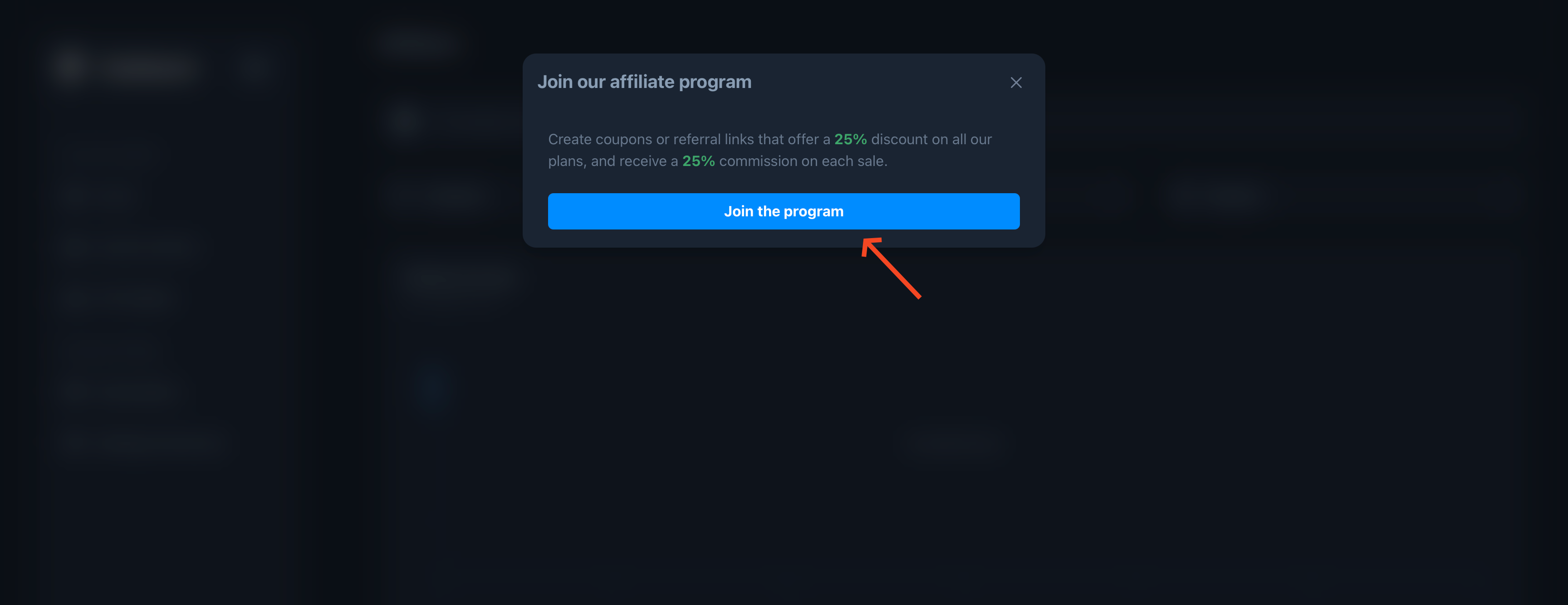 Greip Dashboard - Joining the affiliate partner