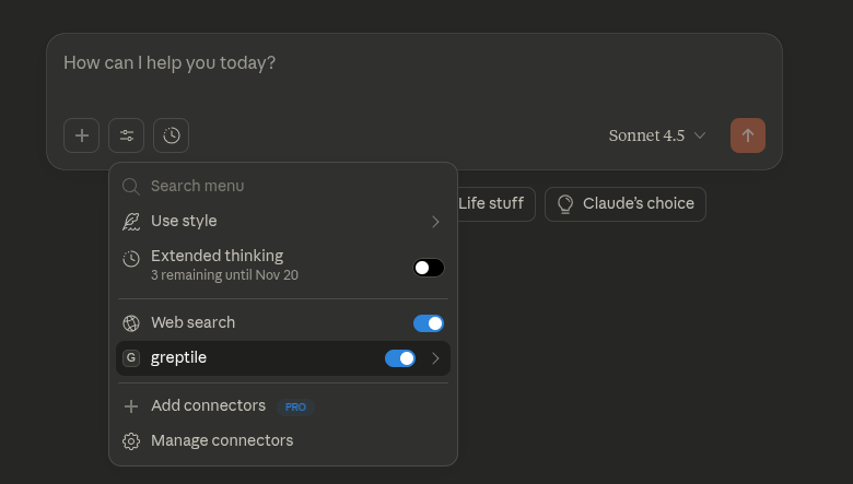 Claude Greptile tools