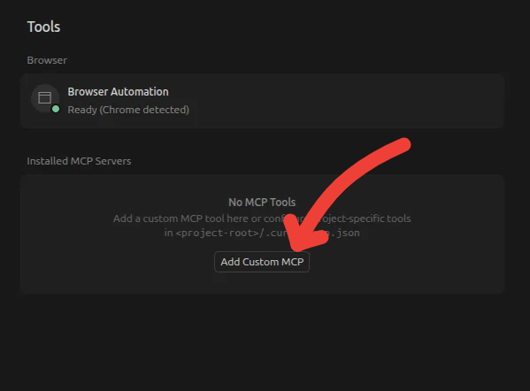 Add custom MCP button