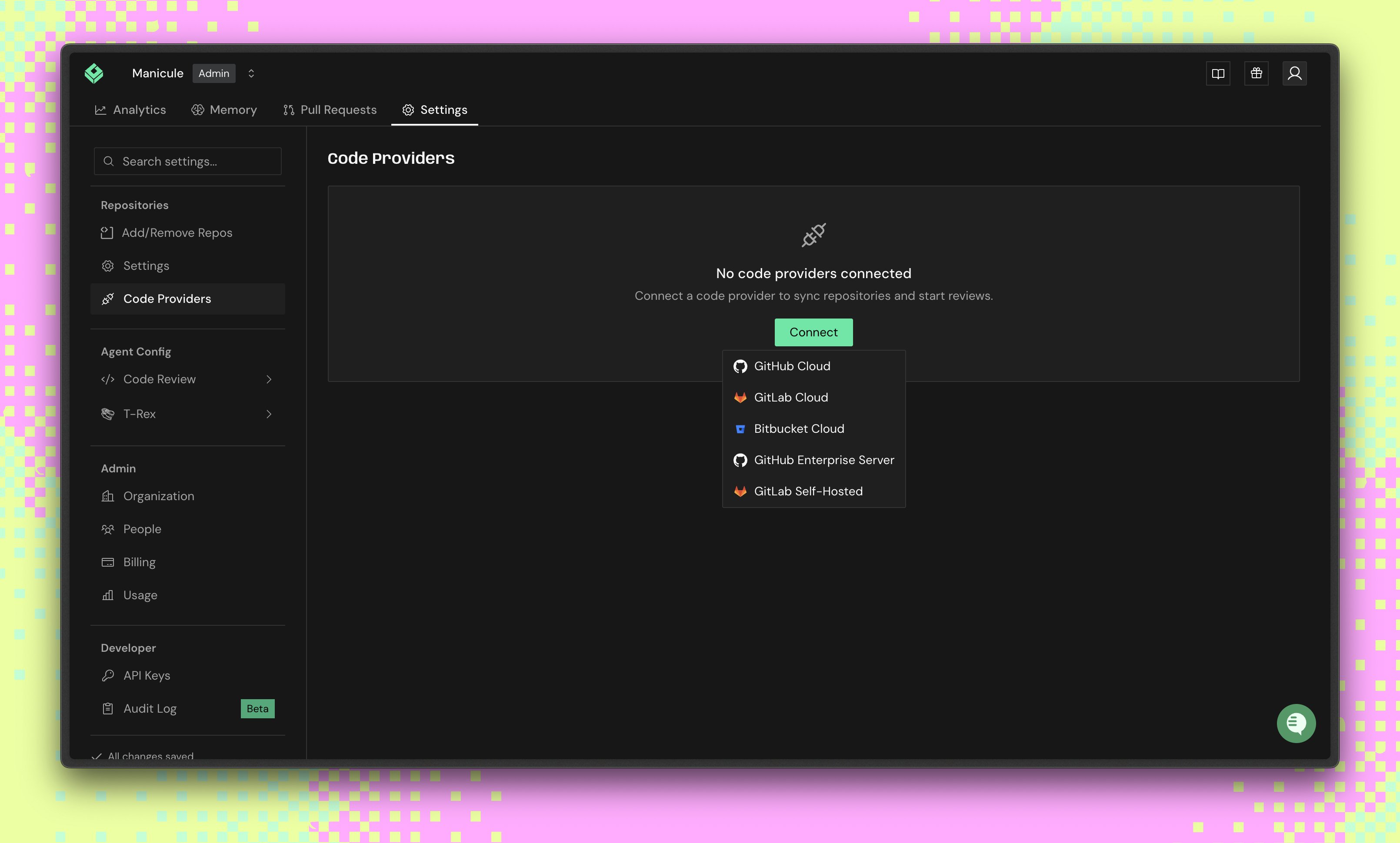 GitHub installation page listing accounts and organizations for Greptile Apps