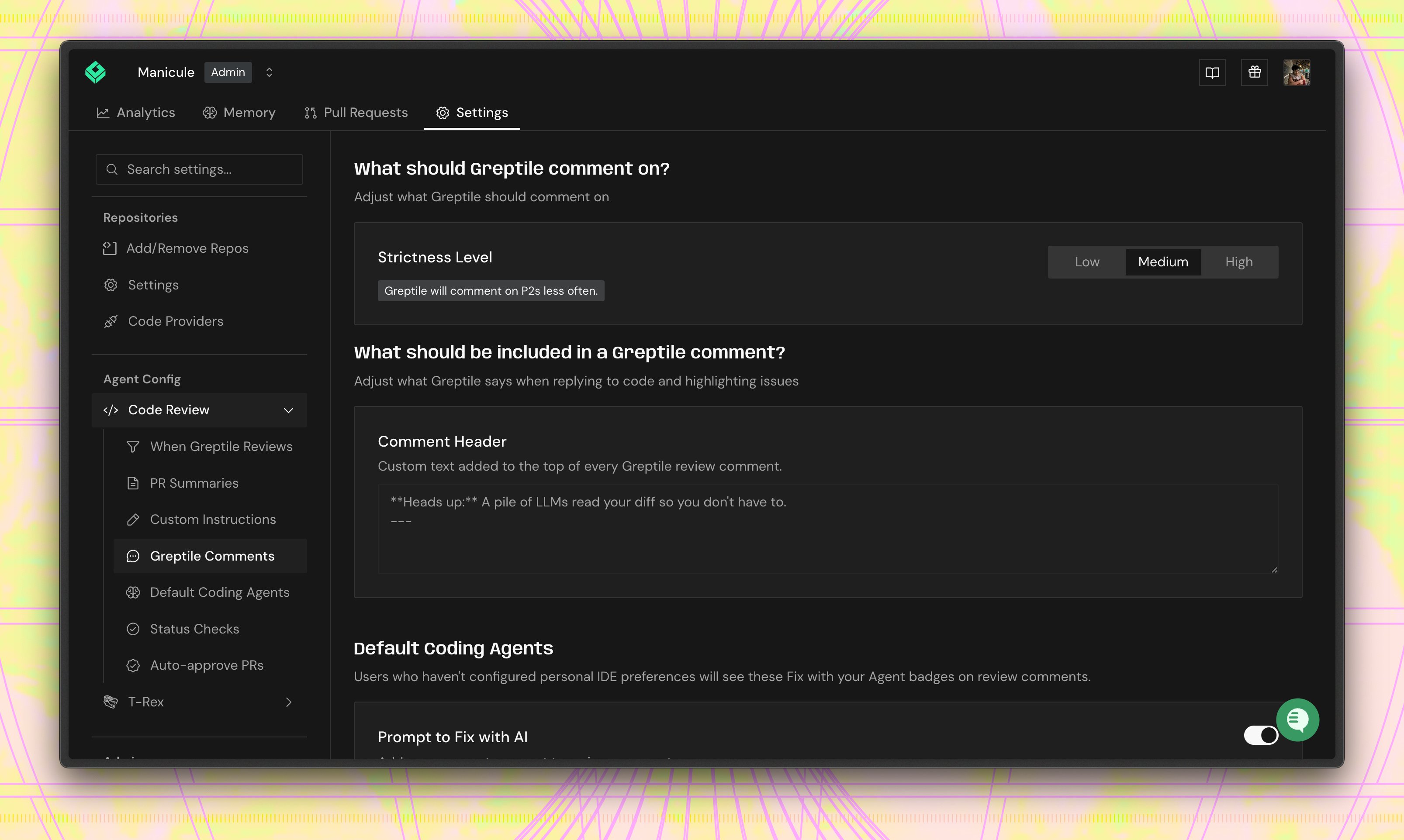 Code Review Settings