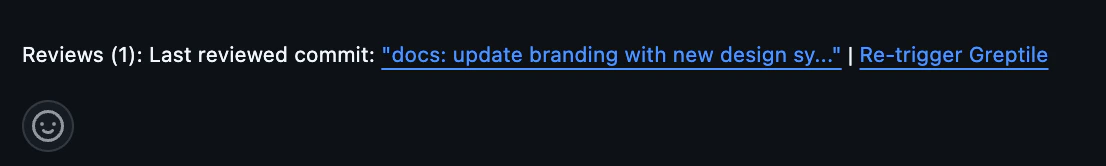 Review footer with counter, commit link, and re-trigger button