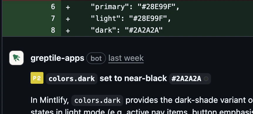 Inline comment with P2 severity badge
