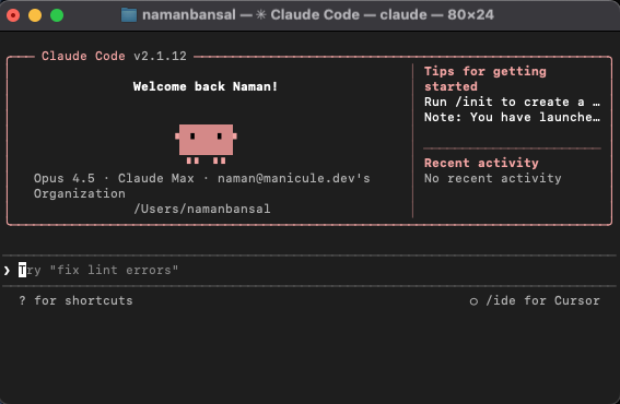 Claude Code welcome screen