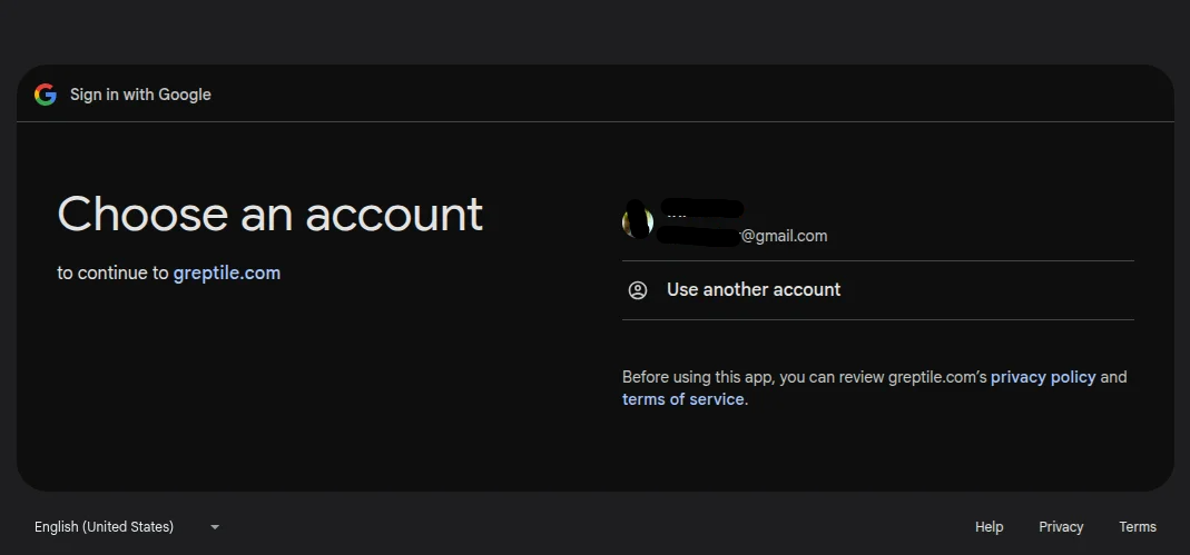 Select Google account