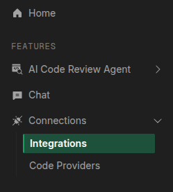 Integrations menu