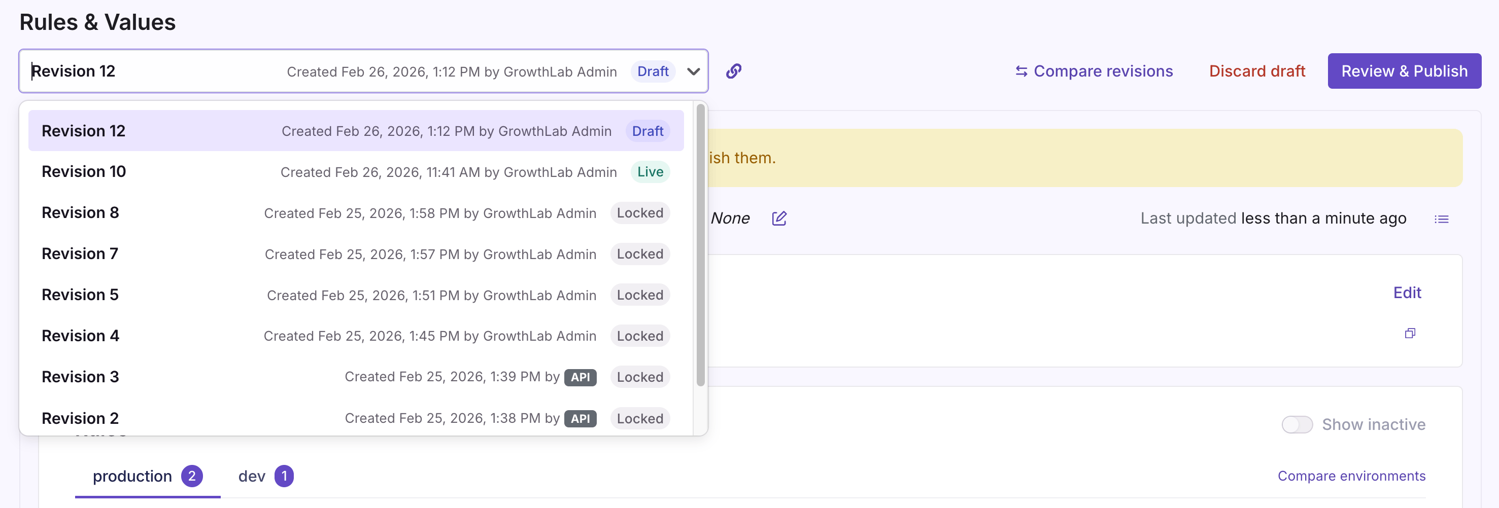 Feature Revisions