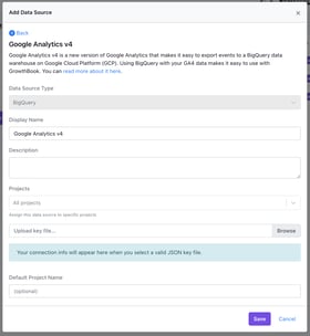 GA4 GrowthBook connect to GA4
