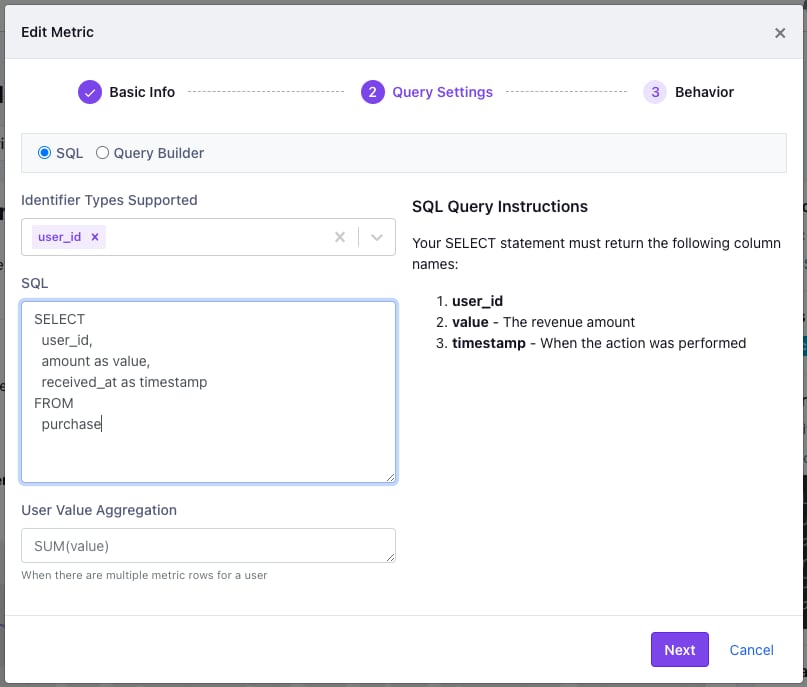 Add a metric in GrowthBook