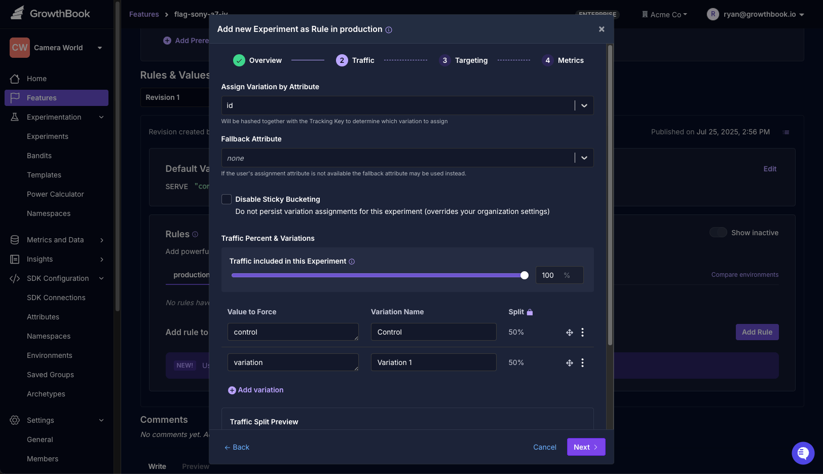 GrowthBook Experiment