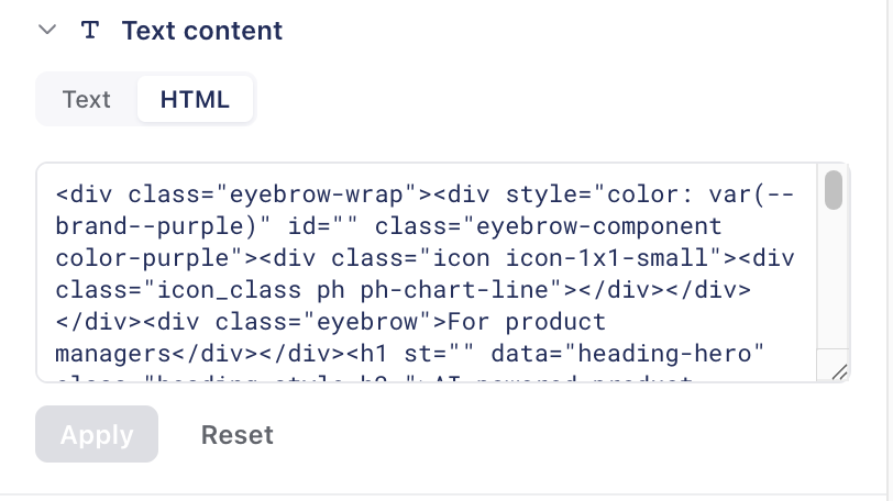 The GrowthBook Visual Editor HTML editor