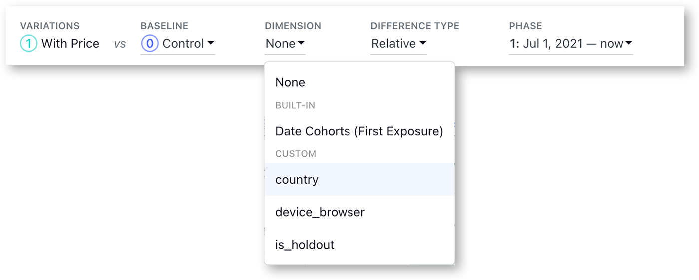 Dimension Selector