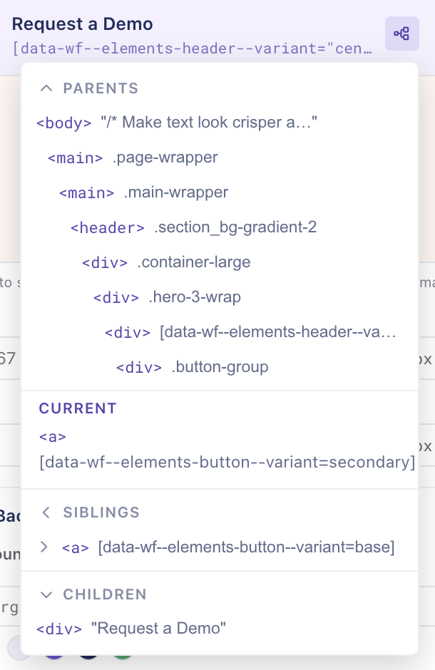 The GrowthBook Visual Editor detailed selector