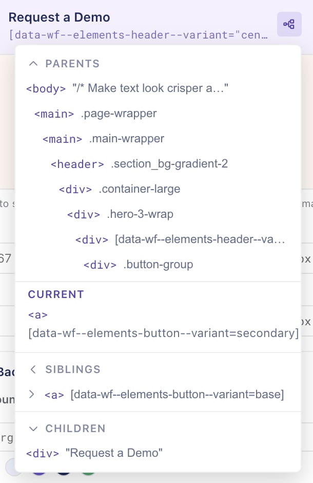 The GrowthBook Visual Editor detailed selector