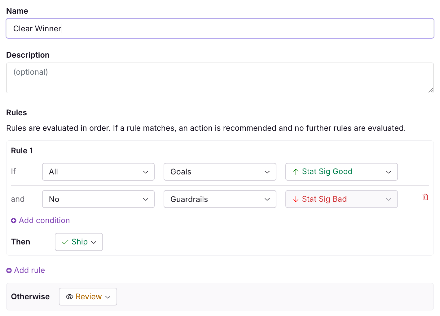 Example Decision Criteria