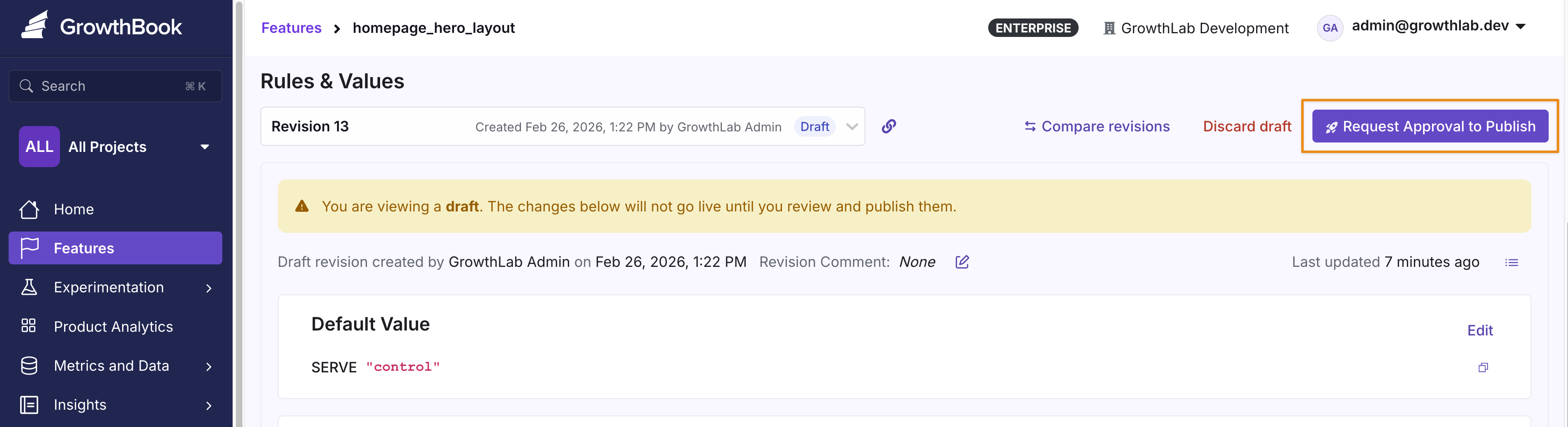 Requesting a review for feature changes