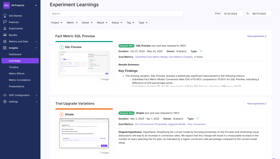 Experiment Learnings