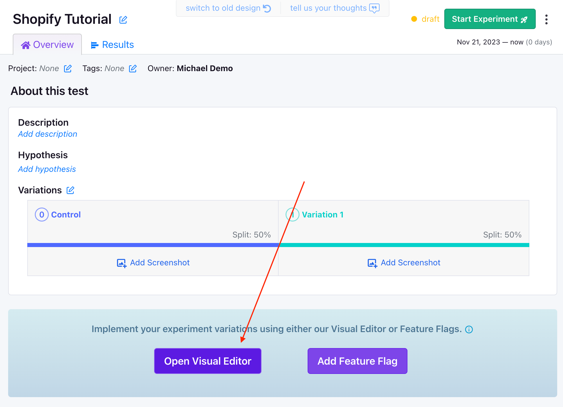 Open the Visual Editor on a Shopify store