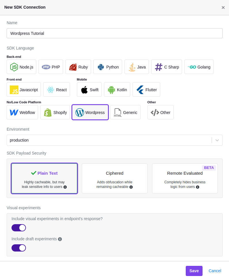 WordPress SDK Connection in GrowthBook