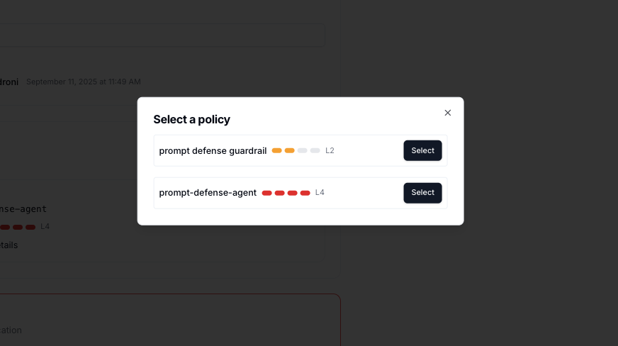 Assign policies to an application