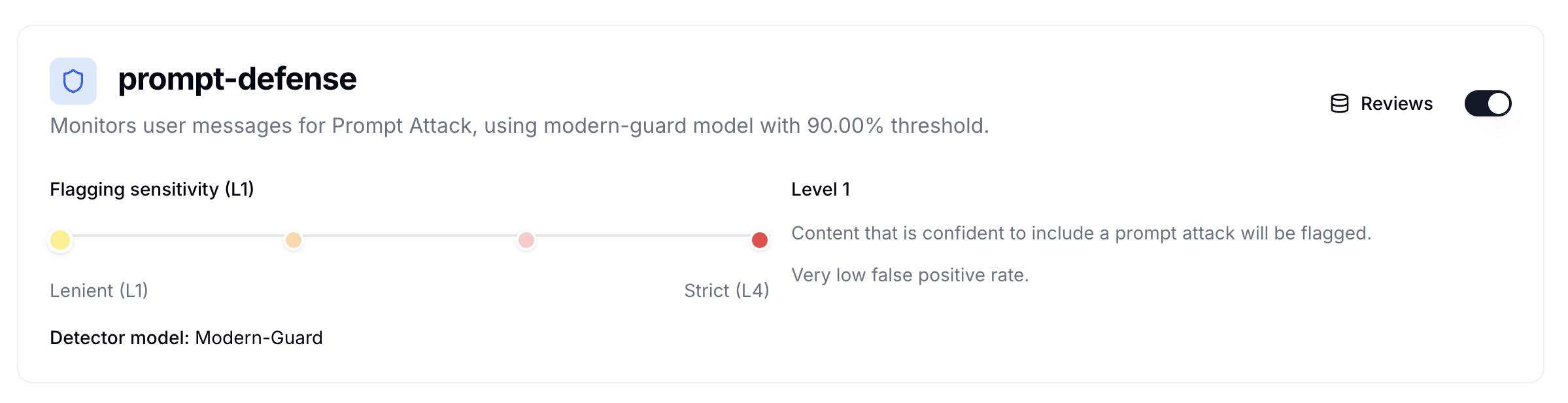 Policy card showing feedback summary