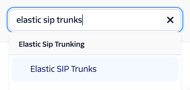 Elastic SIP Trunks in the Twilio console
