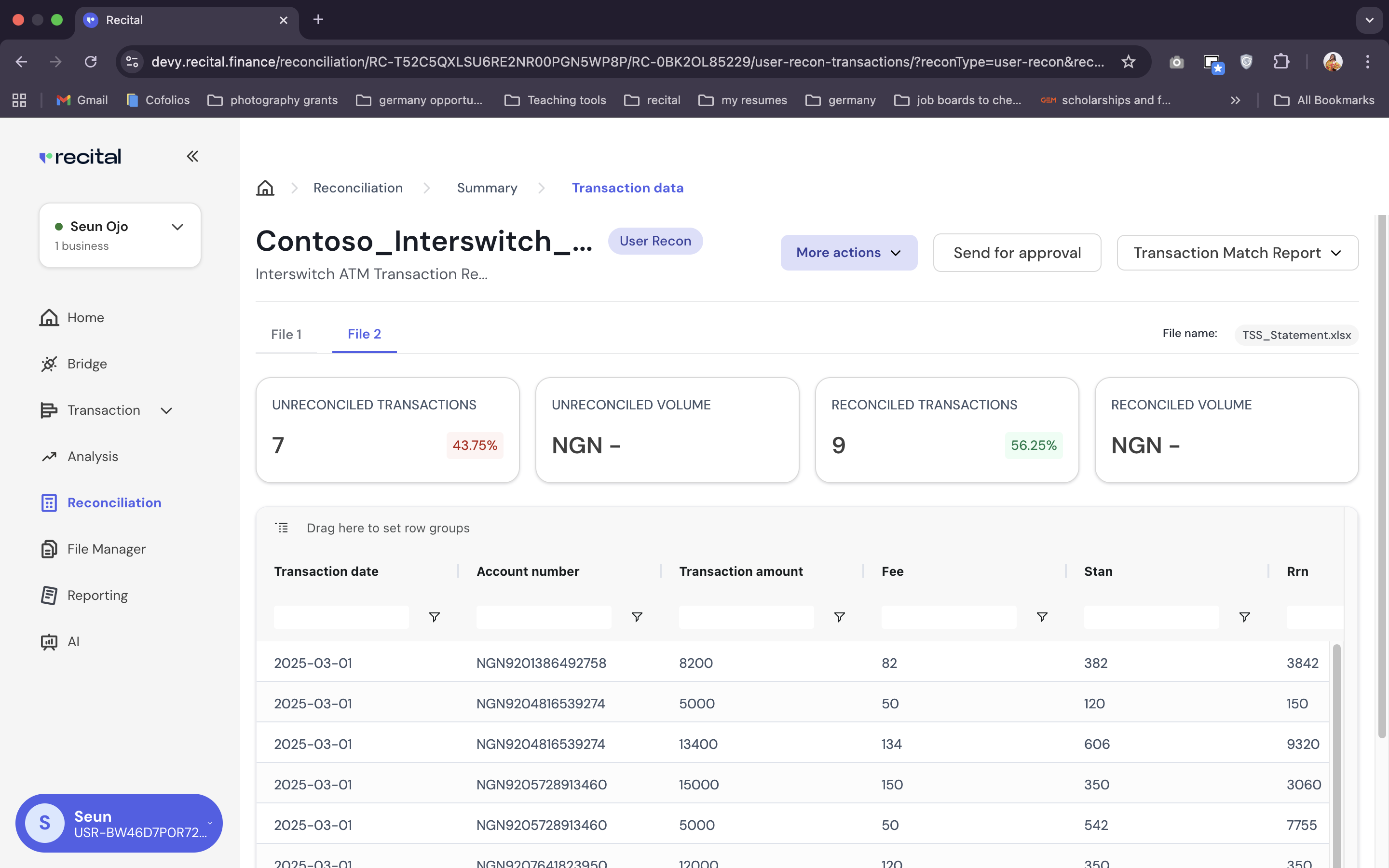 Reconciliation Run Summary Page File 2