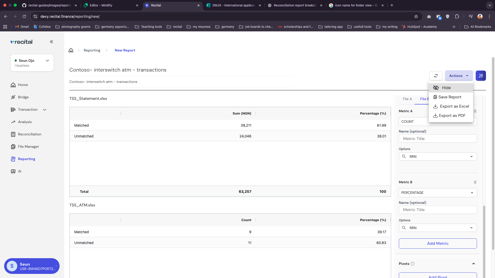Filled New Report page on Recital's Custom Report Builder