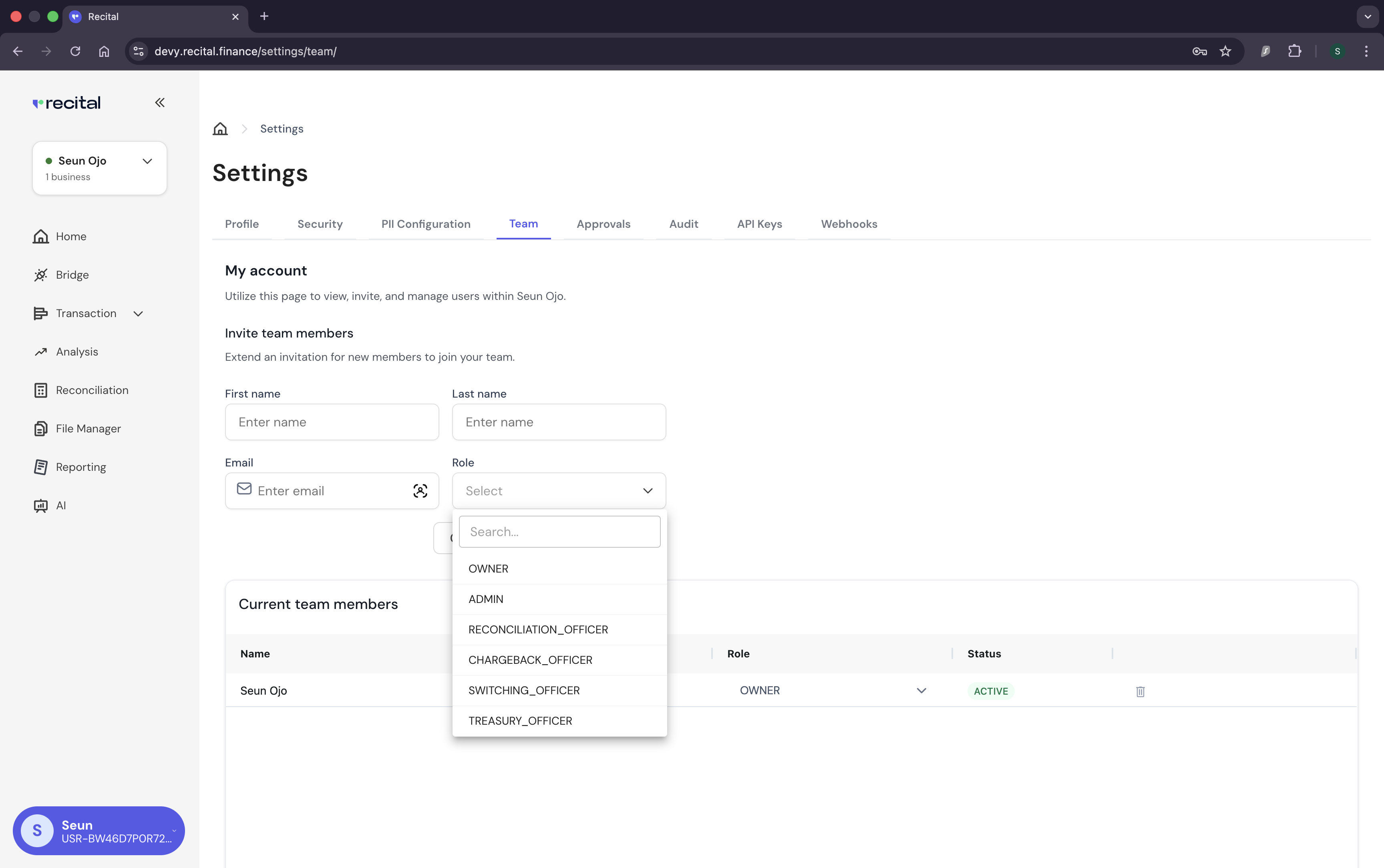 Recital Setting/Team page image