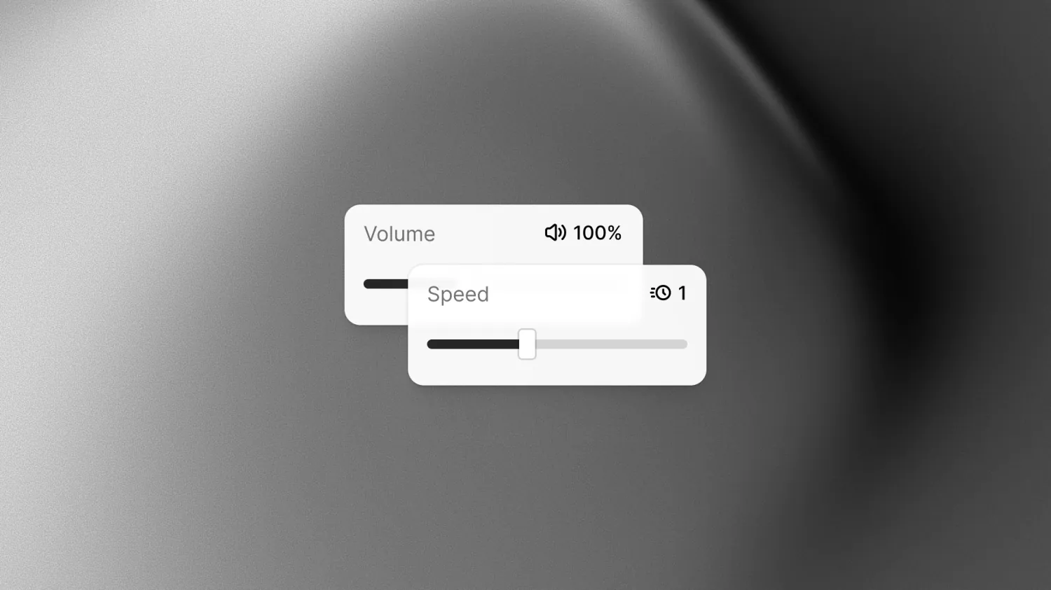 Voice-over volume and speed sliders