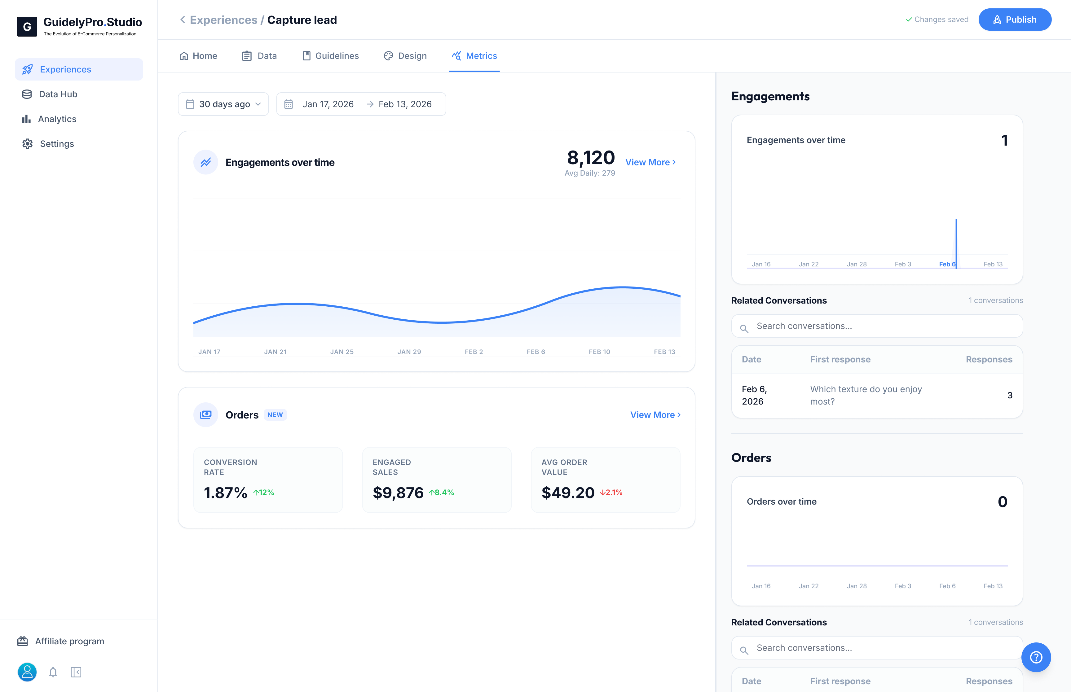 Dashboard Experiences Create Metrics