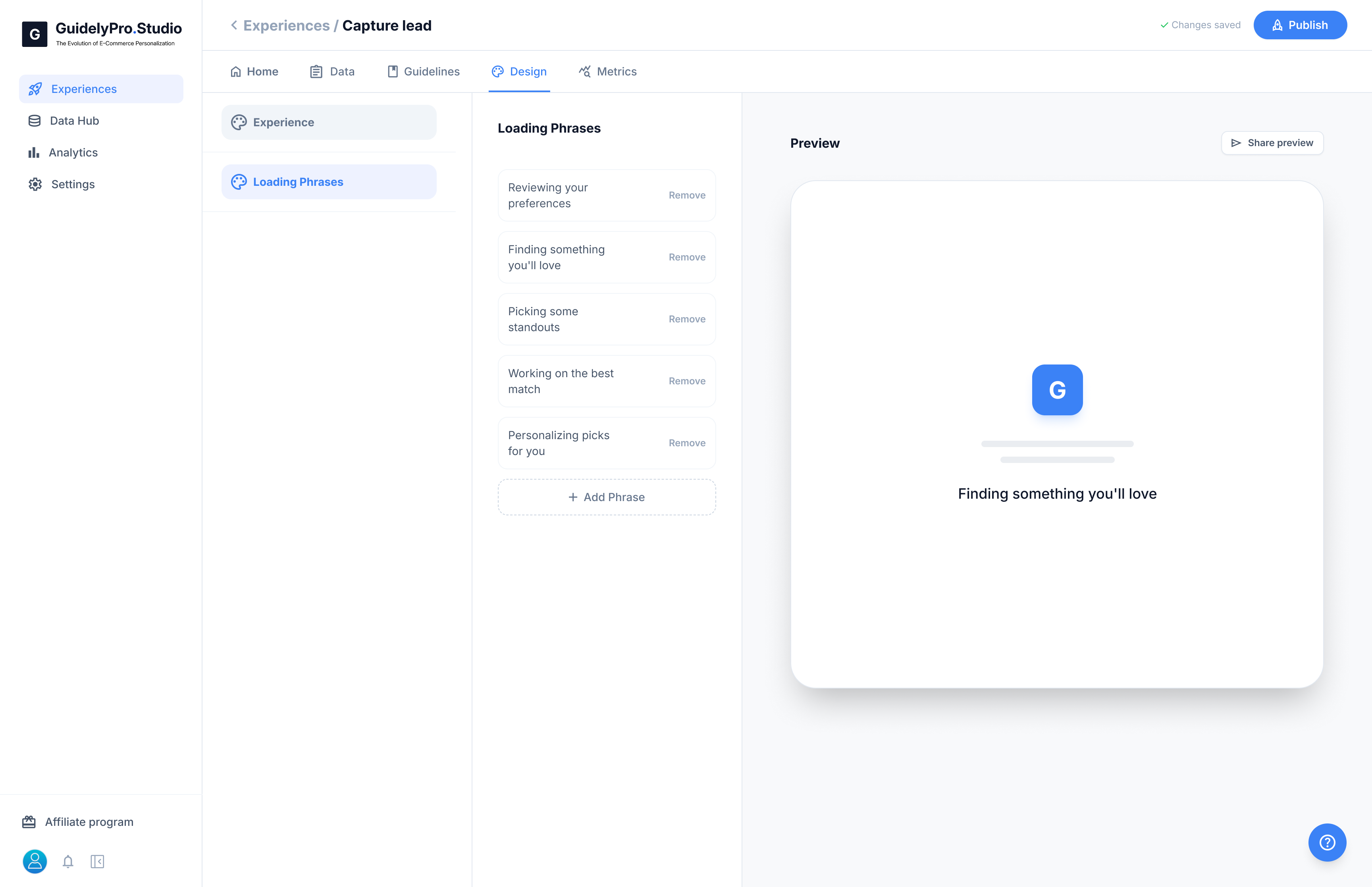 Dashboard Experiences Create Design Loading Phases