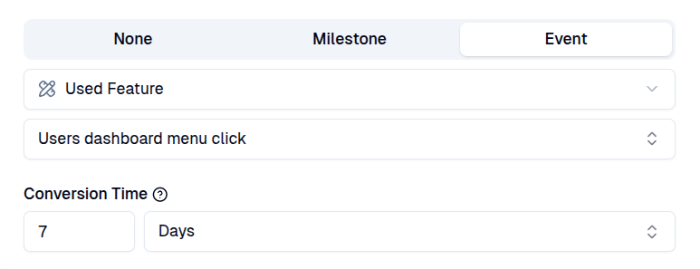 Event as a content conversion goal
