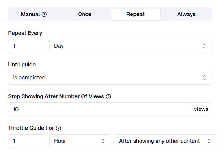 Display frequency repeat