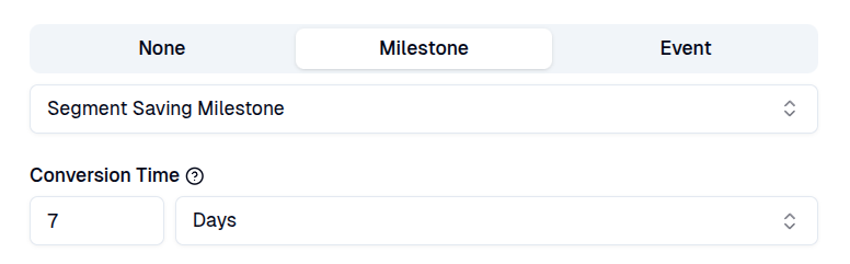 Milestone as a content conversion goal