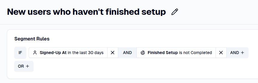 User segment example using the AND operator