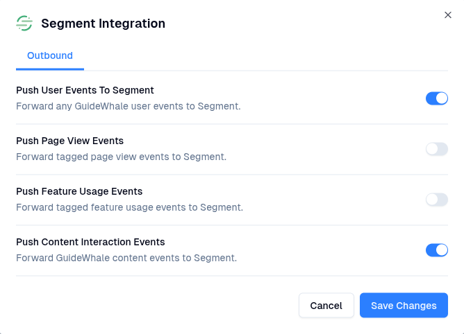 Segment integration configuration