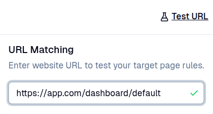 Target page URL testing