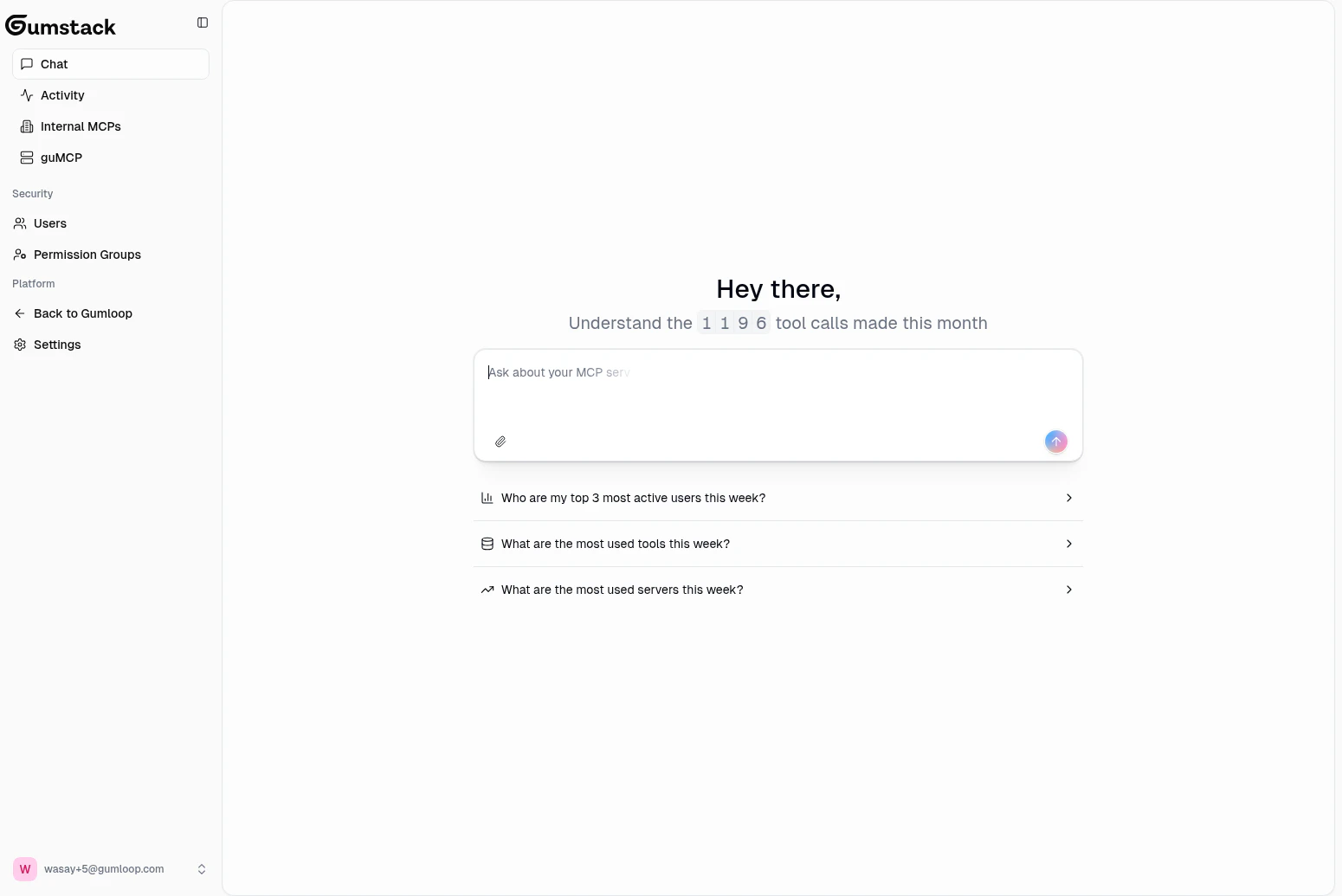 Gumstack Chat AI assistant interface